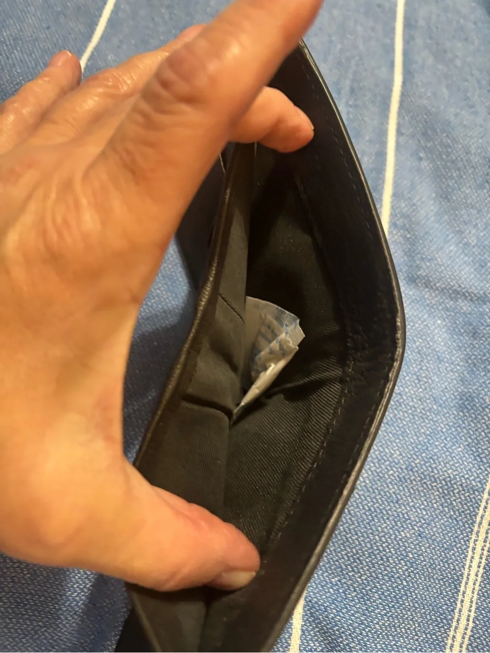 Embossed Black Leather Money Clip Wallet for Men